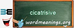 WordMeaning blackboard for cicatrisive